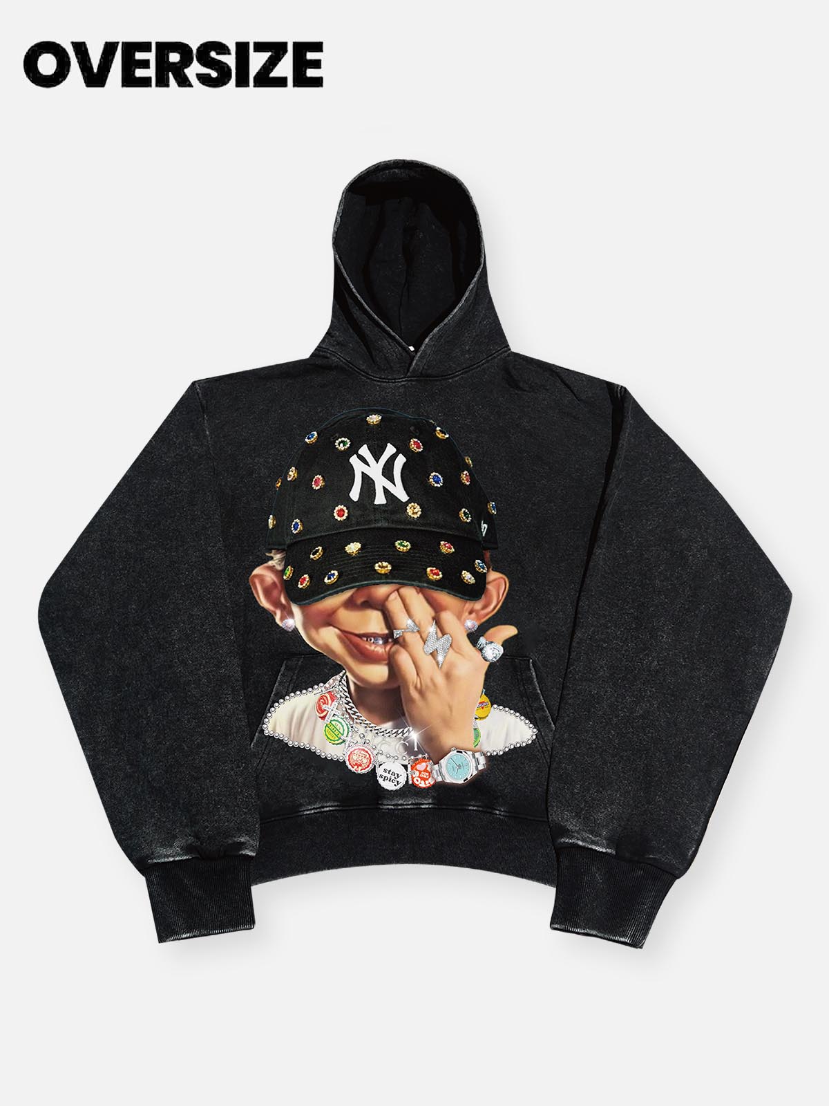 Modern Hip Hop Çocuk Unisex Kapüşonlu Sweatshirt