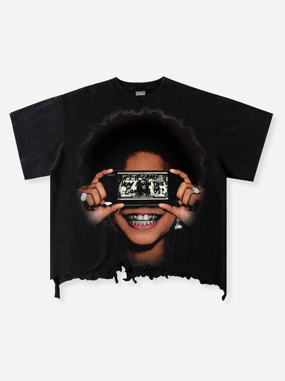 PSP Dollar Grillz Siyah Unisex Tişört