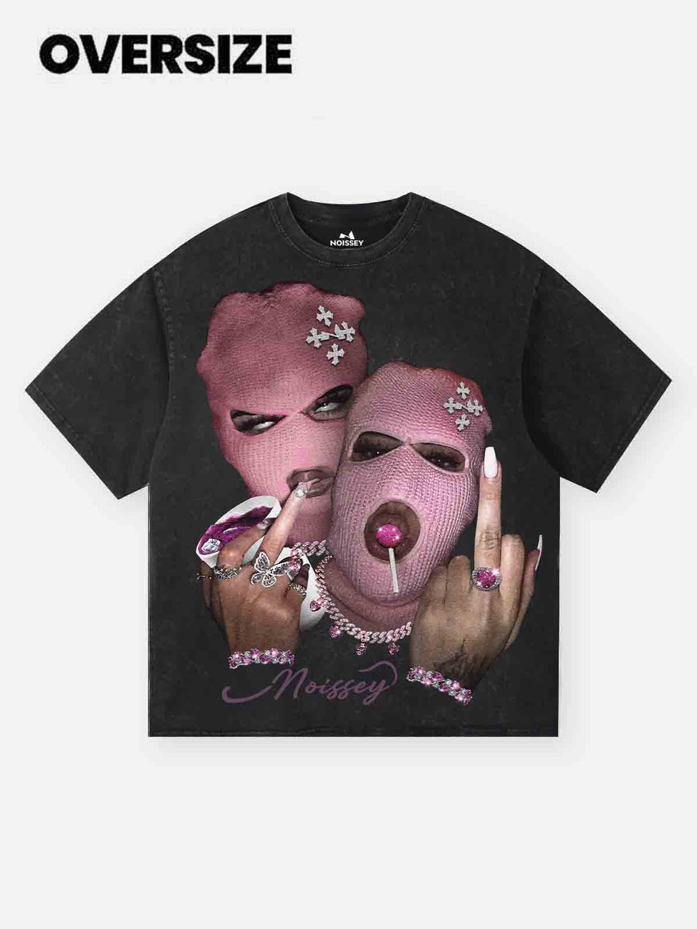 Pembe Çift Maske Unisex Tişört