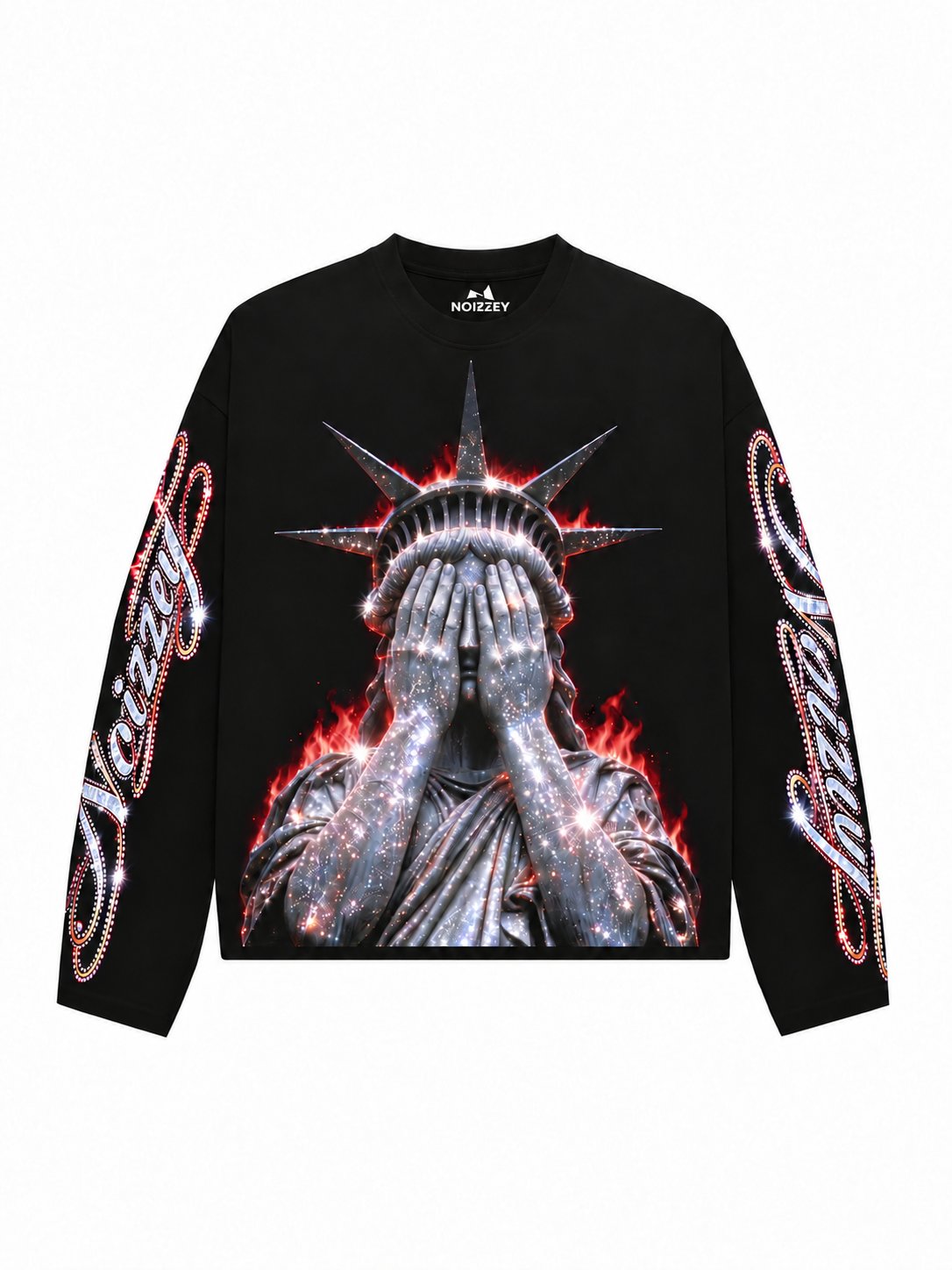 Burning Liberty Siyah Unisex Uzun Kollu Tişört
