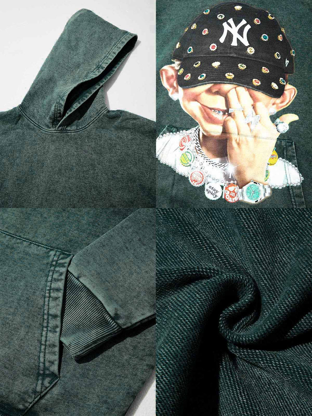 Modern Hip Hop Çocuk Unisex Kapüşonlu Sweatshirt