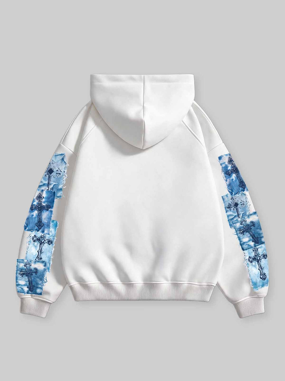 Siyanotip Melek Haç Beyaz Unisex Fermuarlı Sweatshirt