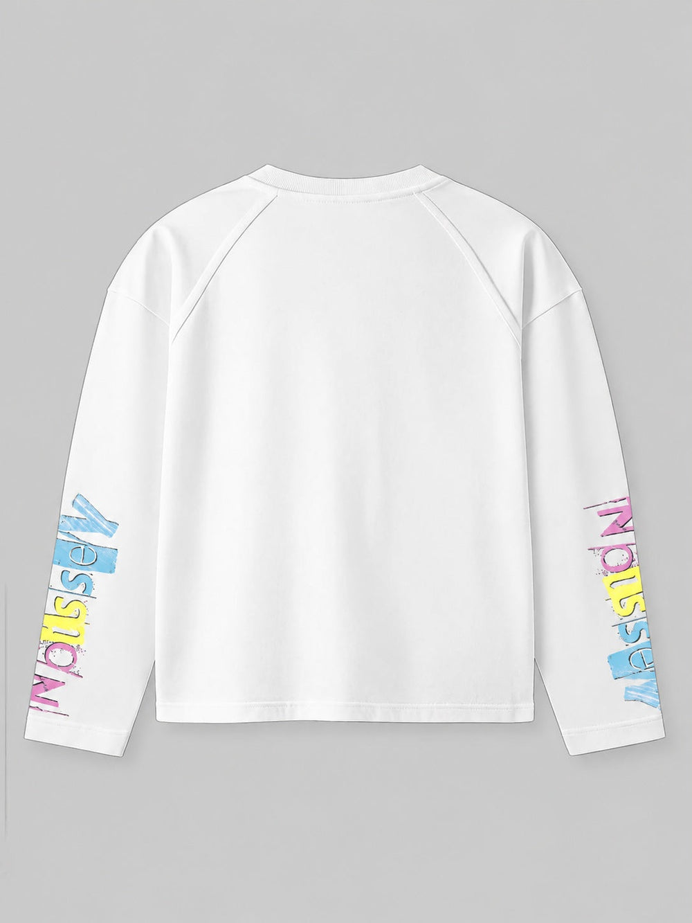 Örgülü Portre Beyaz Unisex Uzun Kollu Tişört
