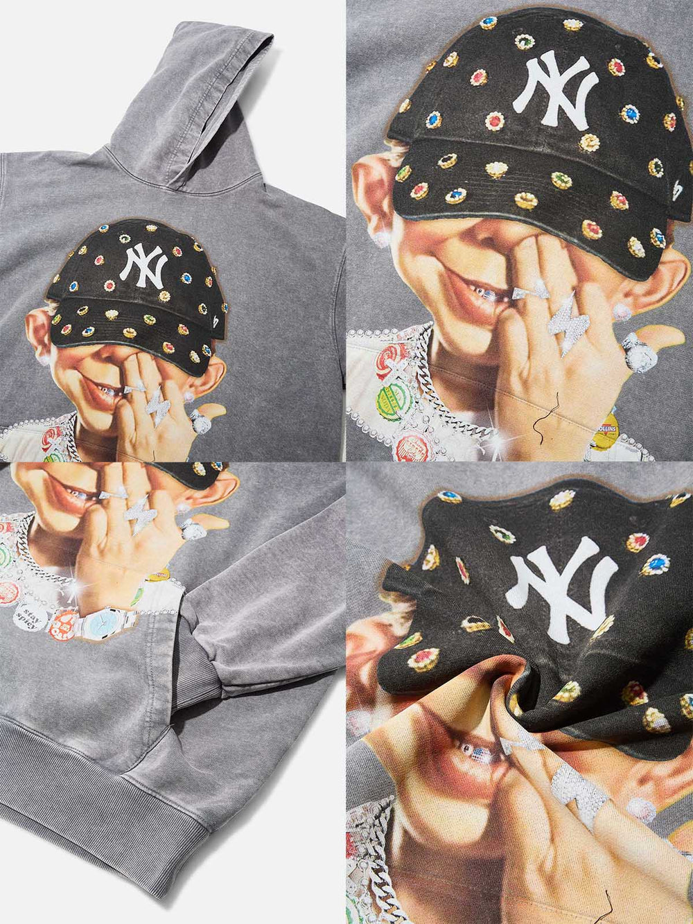 Modern Hip Hop Çocuk Unisex Kapüşonlu Sweatshirt