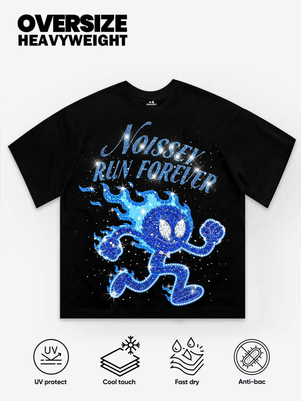 RUN FOREVER Siyah Unisex Tişört