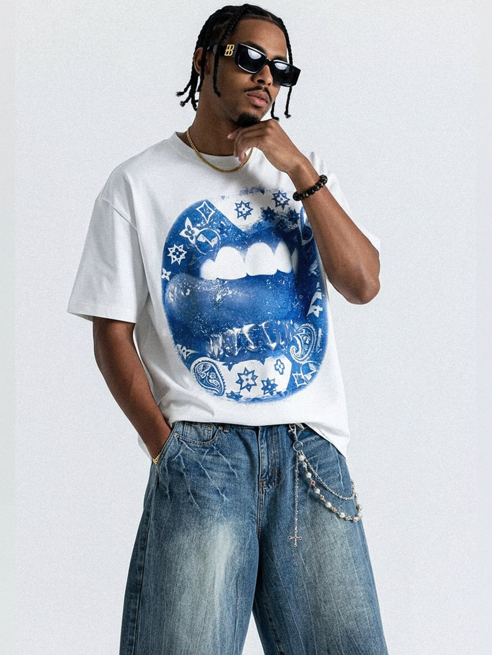 Mavi Bandana Grillz Unisex Tişört