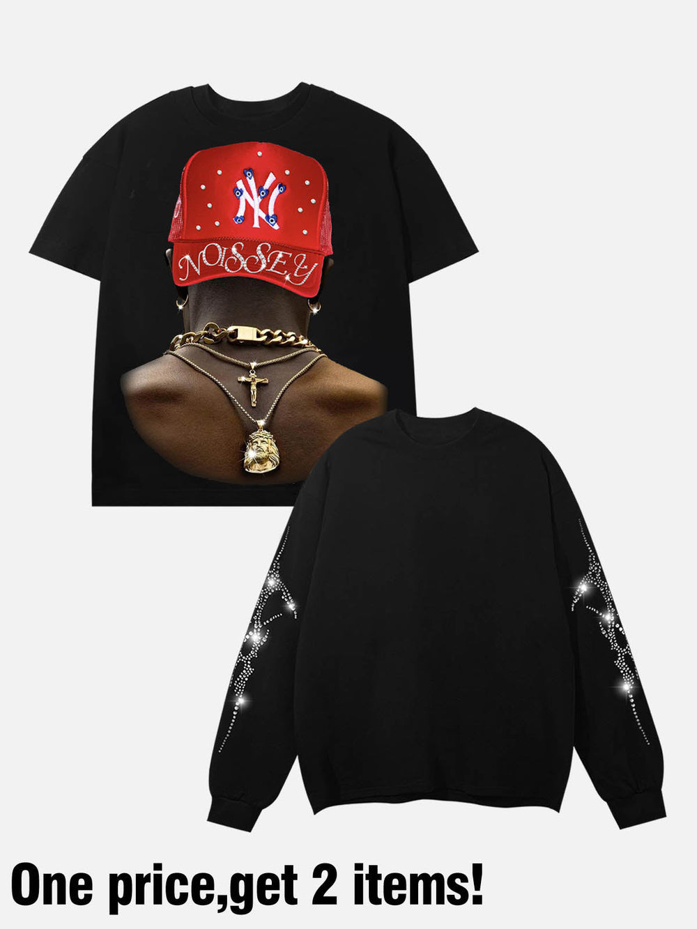 Hip Hop Sırt Unisex Uzun Kollu Tişört