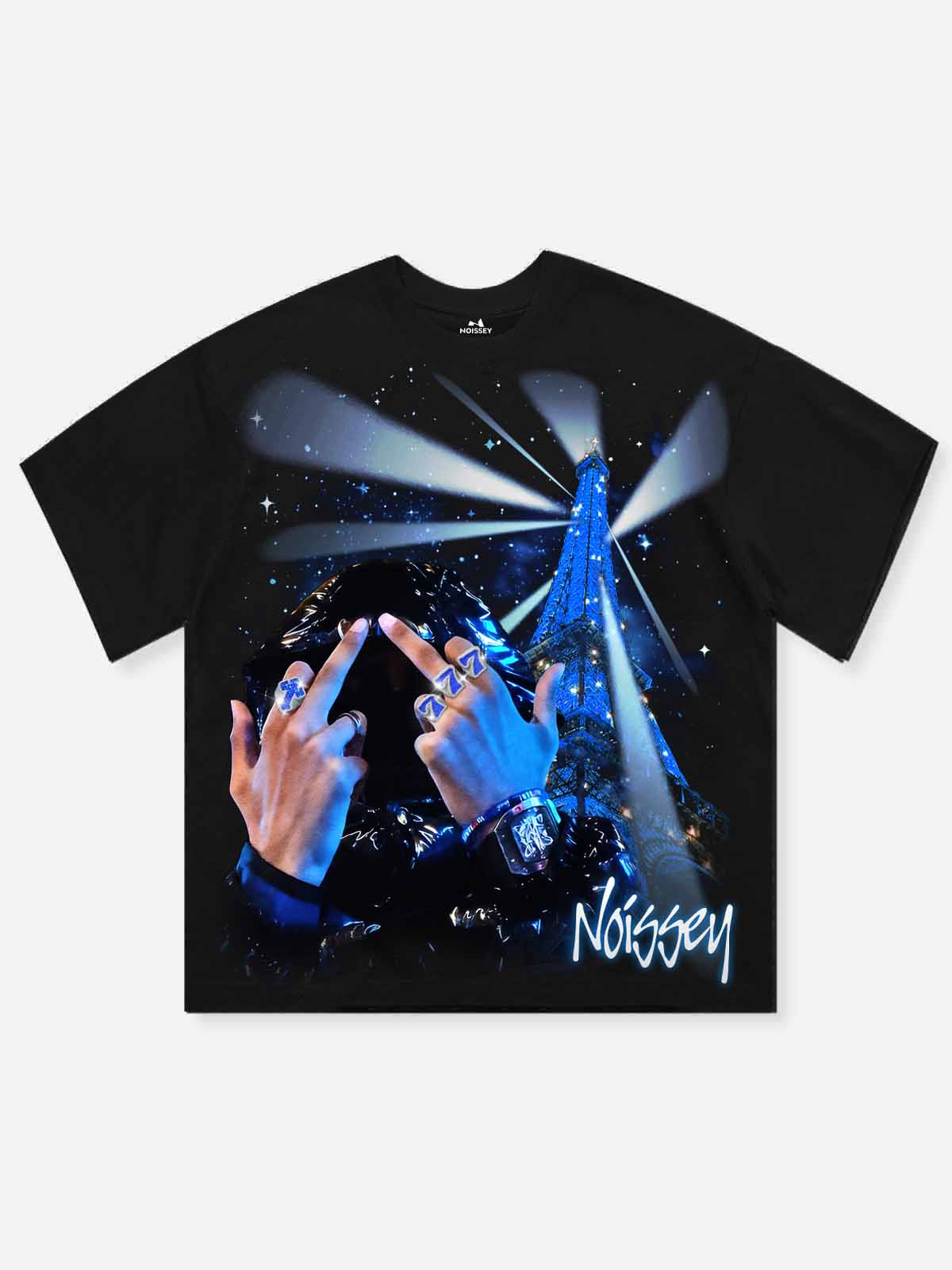 Midnight Eiffel Oniks Siyah Unisex Tişört