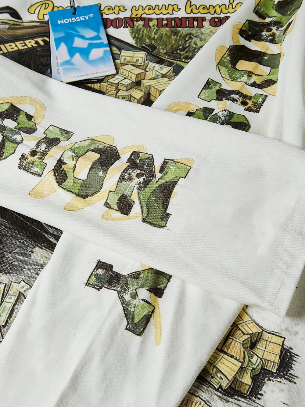 Camo Supercar & Cash Beyaz Unisex Uzun Kollu Tişört