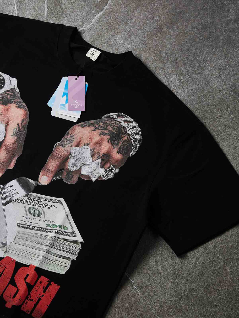 Cash Apology Siyah Unisex Tişört