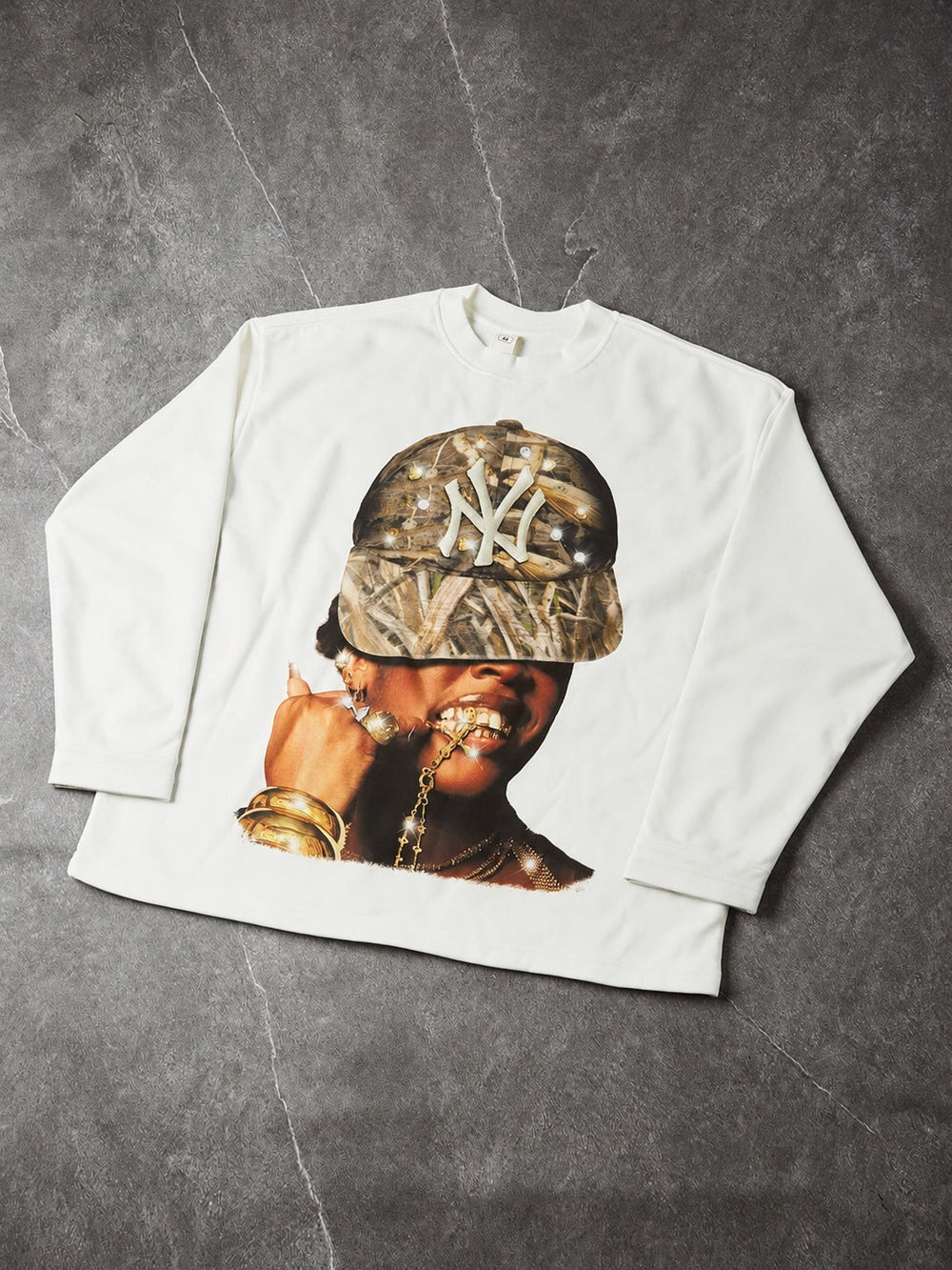 Rhinestone NY Unisex Uzun Kollu Tişört