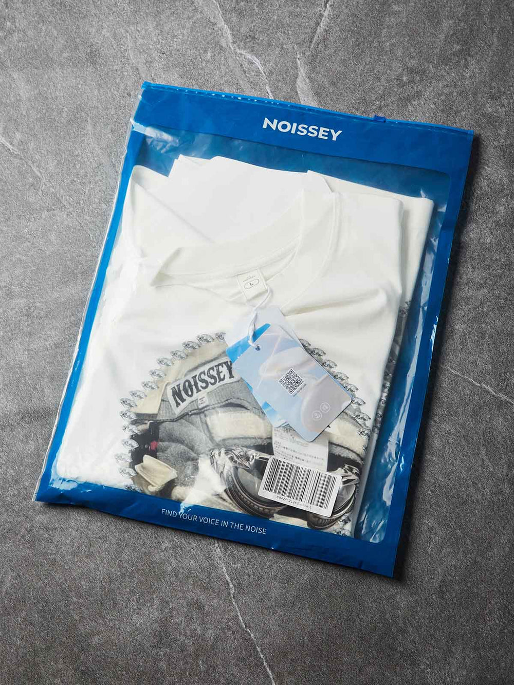Beyaz Maske Kolaj Unisex Uzun Kollu Tişört