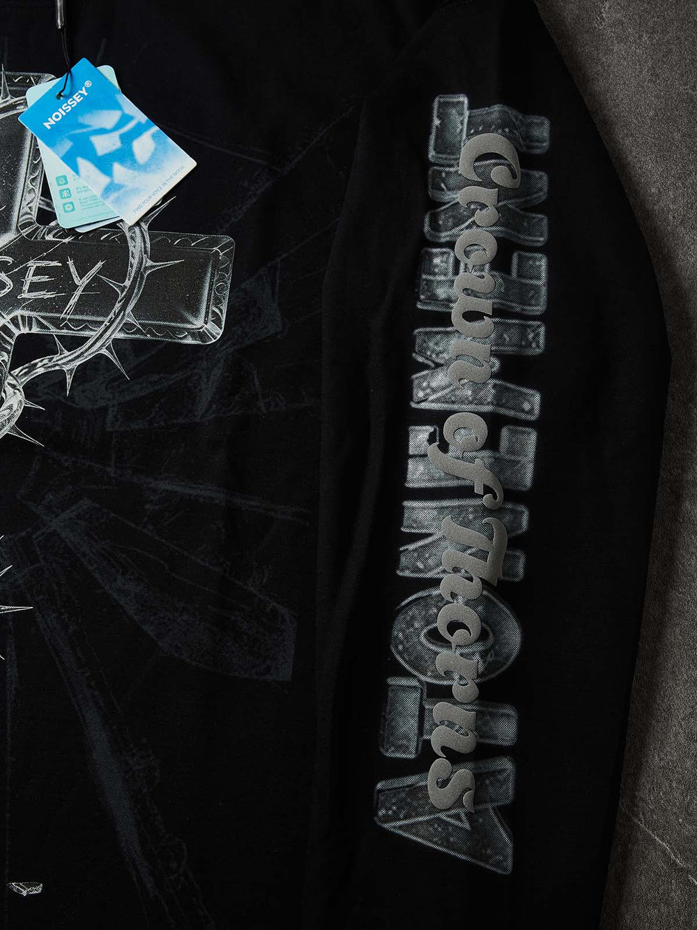 Glass Cross Siyah Unisex Uzun Kollu Tişört