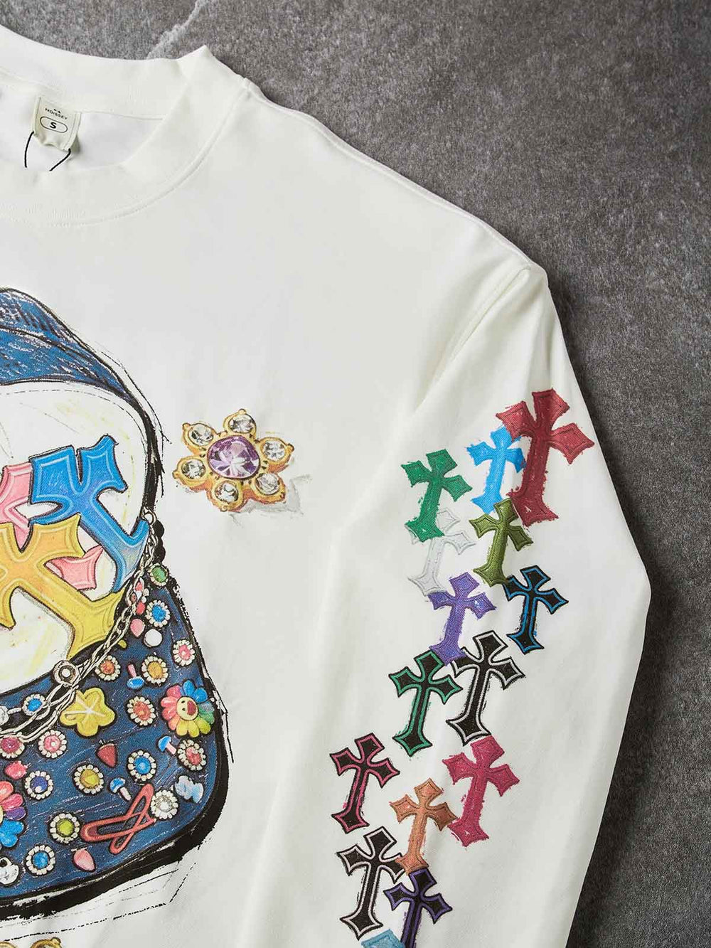 Mücevherli Hip Hop Şapka Unisex Uzun Kollu Tişört