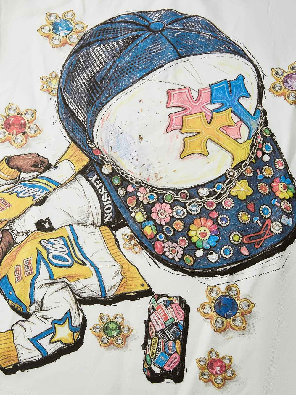 Mücevherli Hip Hop Şapka Unisex Uzun Kollu Tişört