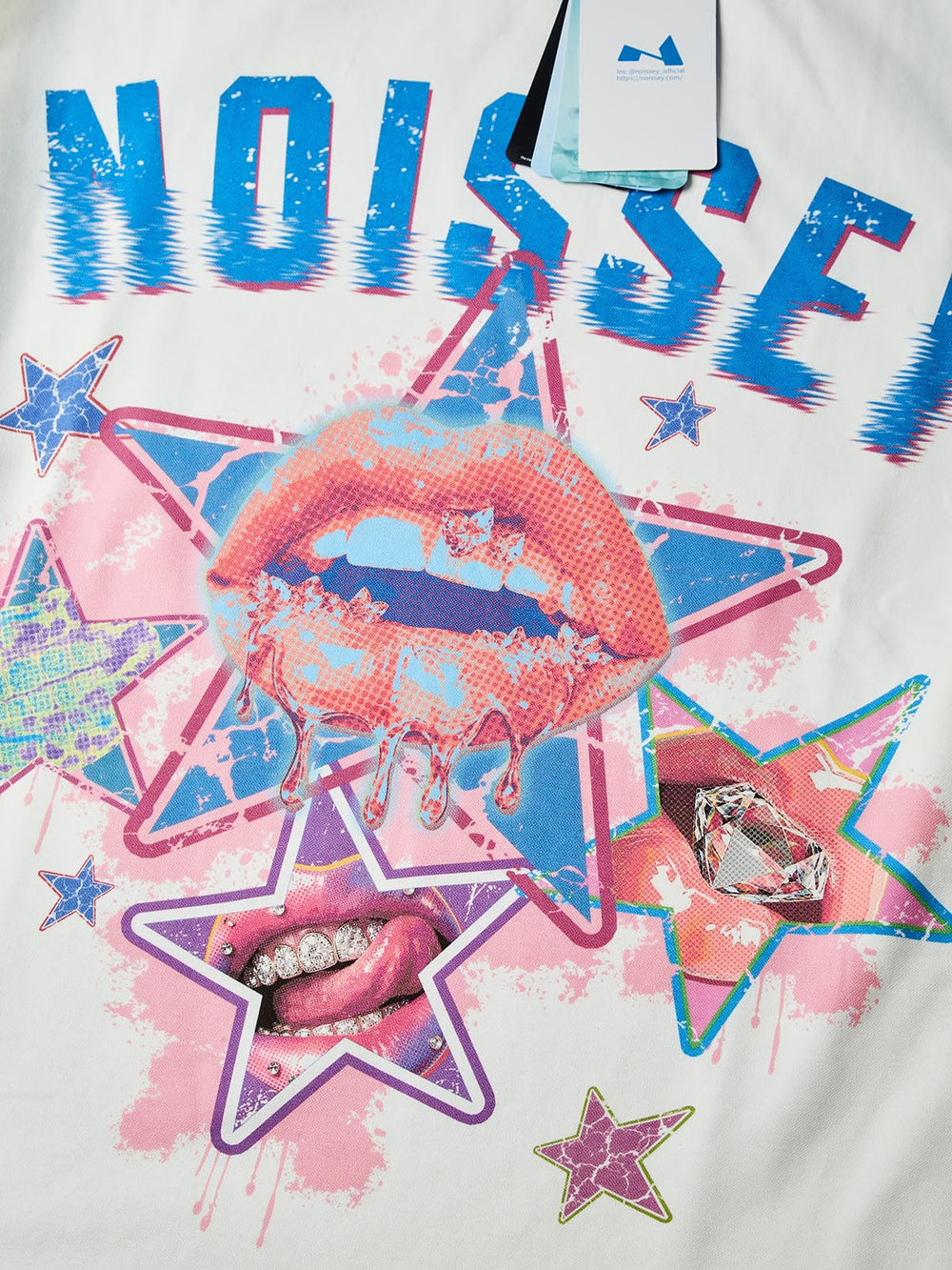 Vintage Grillz Kolaj Beyaz Unisex Uzun Kollu Tişört
