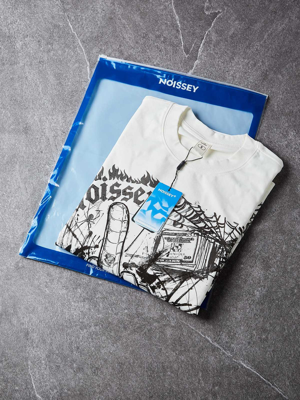 Örümcek El Beyaz Unisex Uzun Kollu Tişört