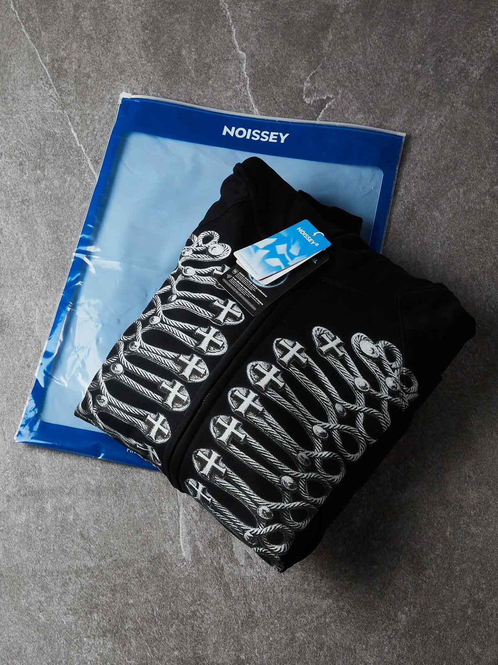 Metalik Düğüm Haç Siyah Unisex Fermuarlı Sweatshirt