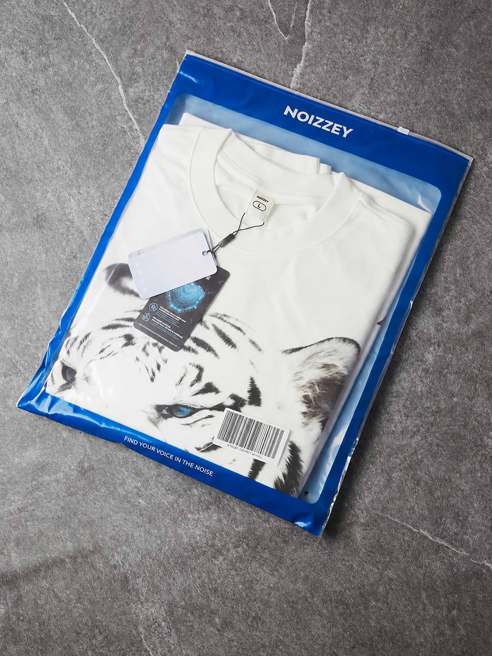 Beyaz Kaplan Unisex Uzun Kollu Tişört