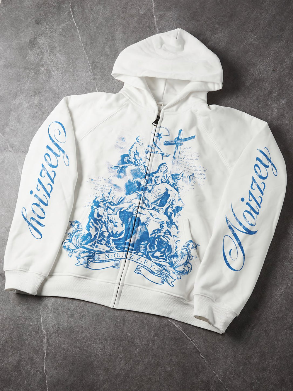 Divine Grace Siyah Unisex Fermuarlı Sweatshirt