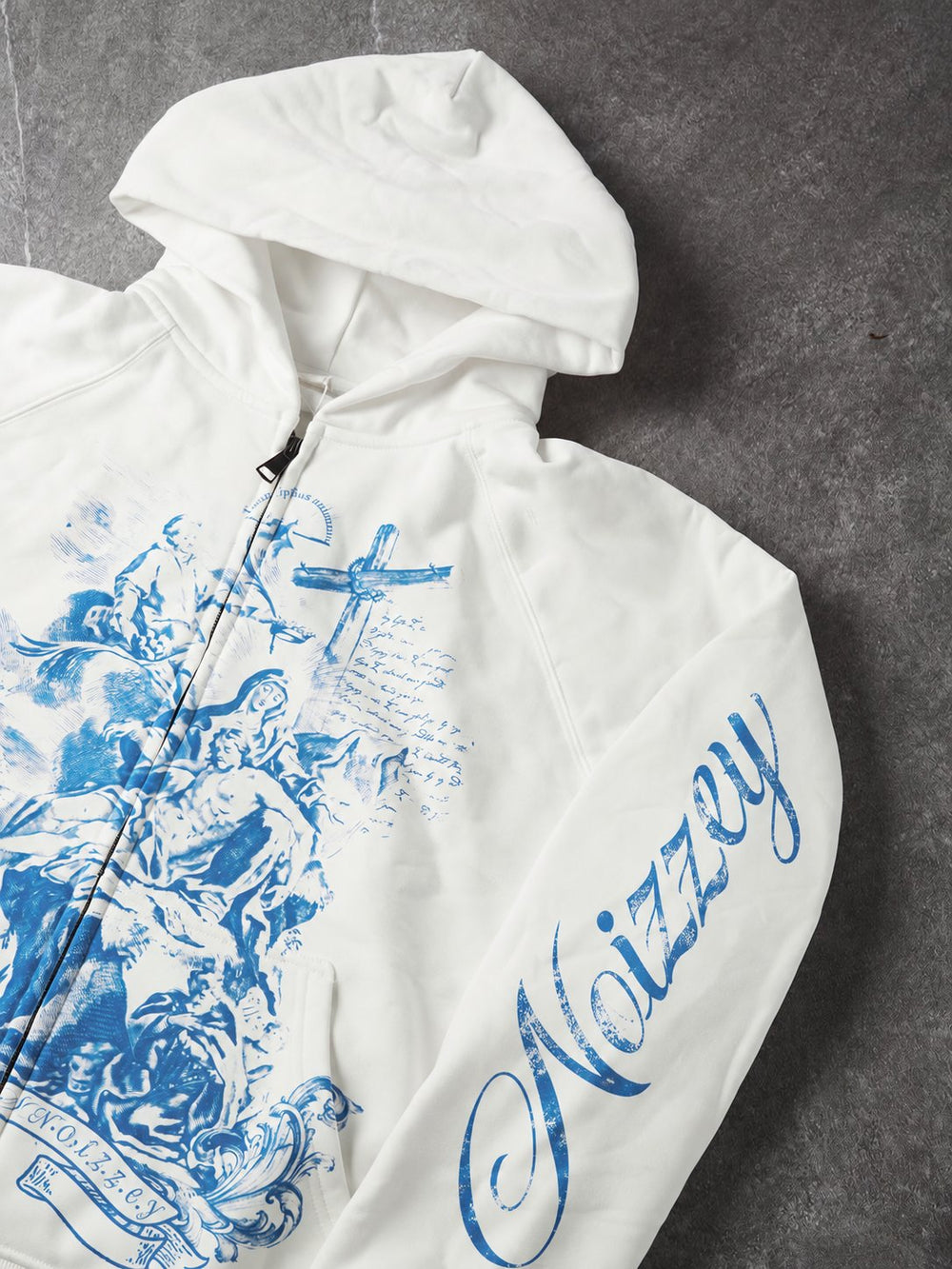 Divine Grace Siyah Unisex Fermuarlı Sweatshirt