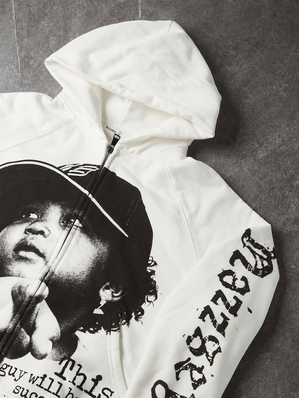 Future Success Beyaz Unisex Fermuarlı Sweatshirt