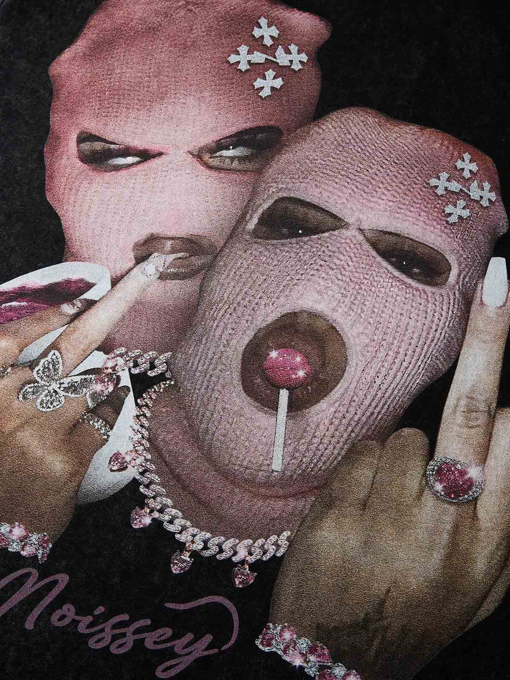 Pembe Çift Maske Unisex Tişört