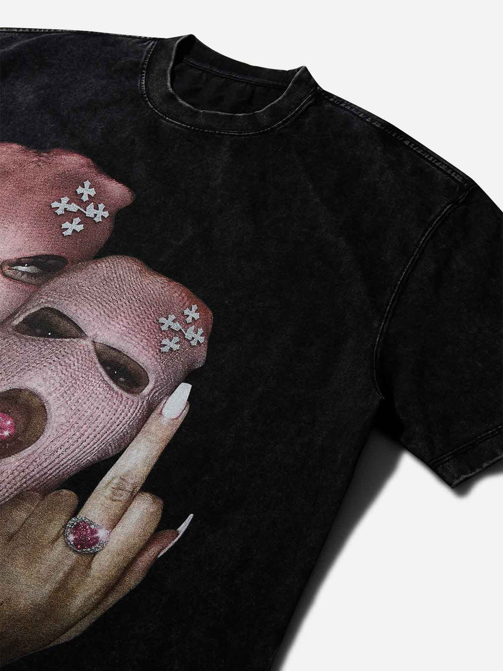 Pembe Çift Maske Unisex Tişört