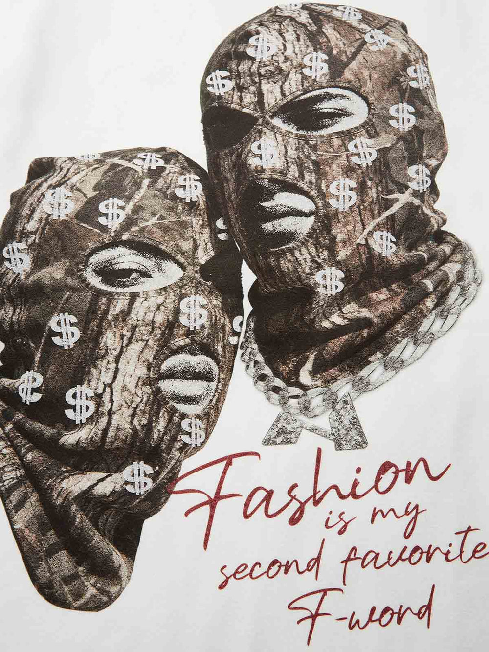 Çift Ahşap Maske Unisex Uzun Kollu Tişört