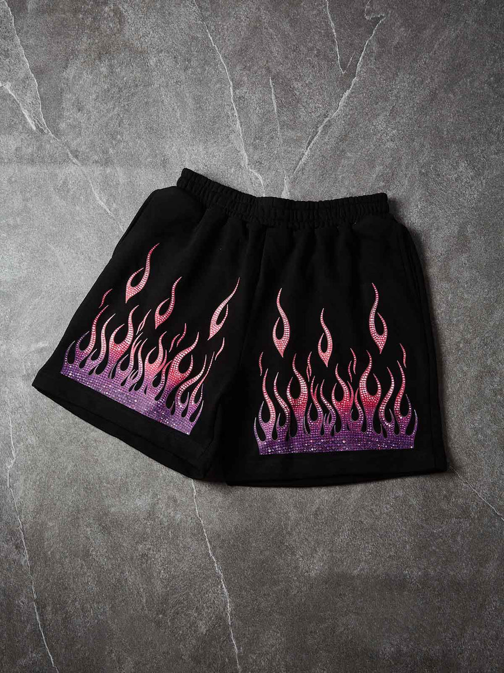 Neon Embers Siyah Unisex Şort