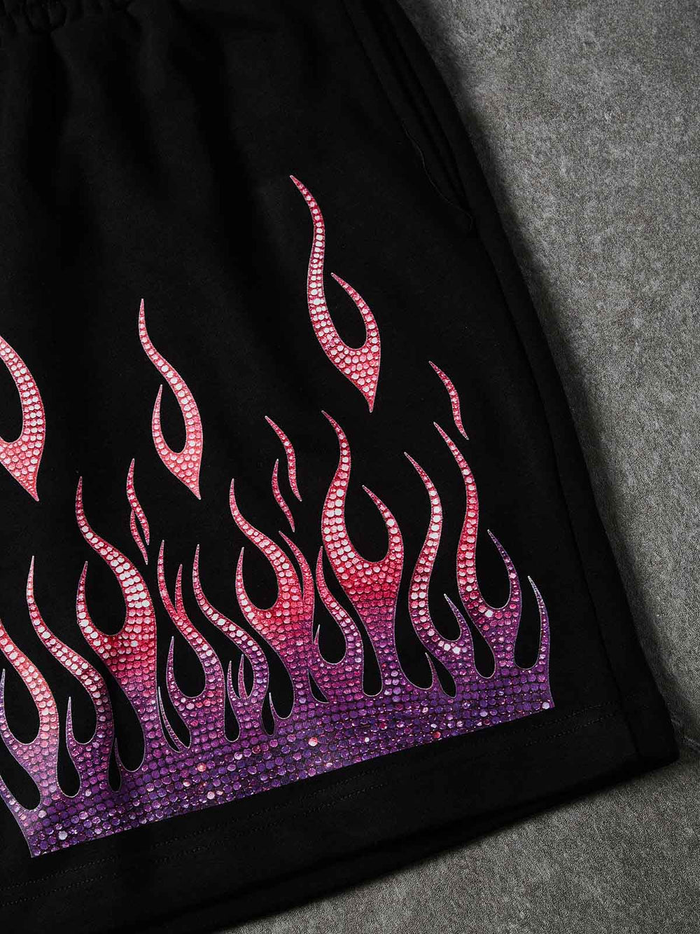 Neon Embers Siyah Unisex Şort
