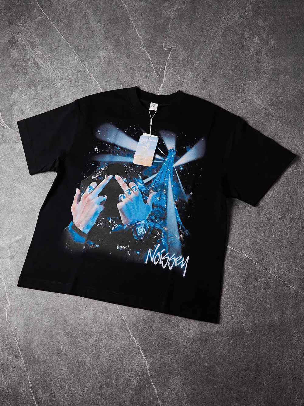 Midnight Eiffel Oniks Siyah Unisex Tişört