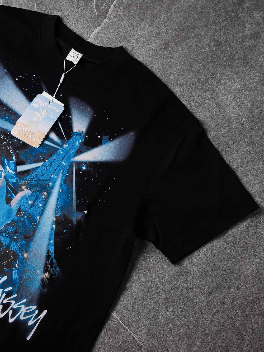 Midnight Eiffel Oniks Siyah Unisex Tişört
