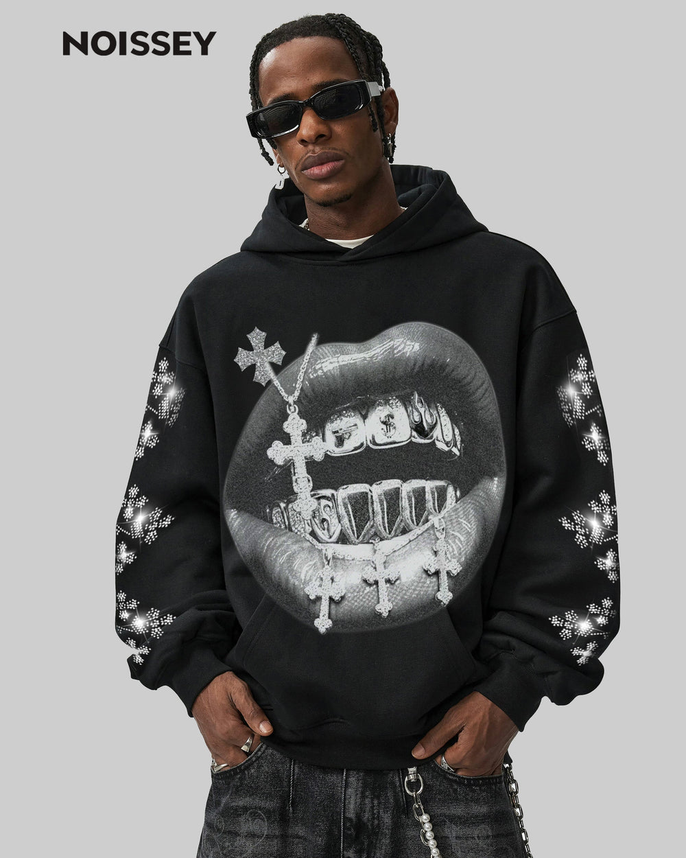 Termal Haç Grillz Unisex Kapüşonlu Sweatshirt