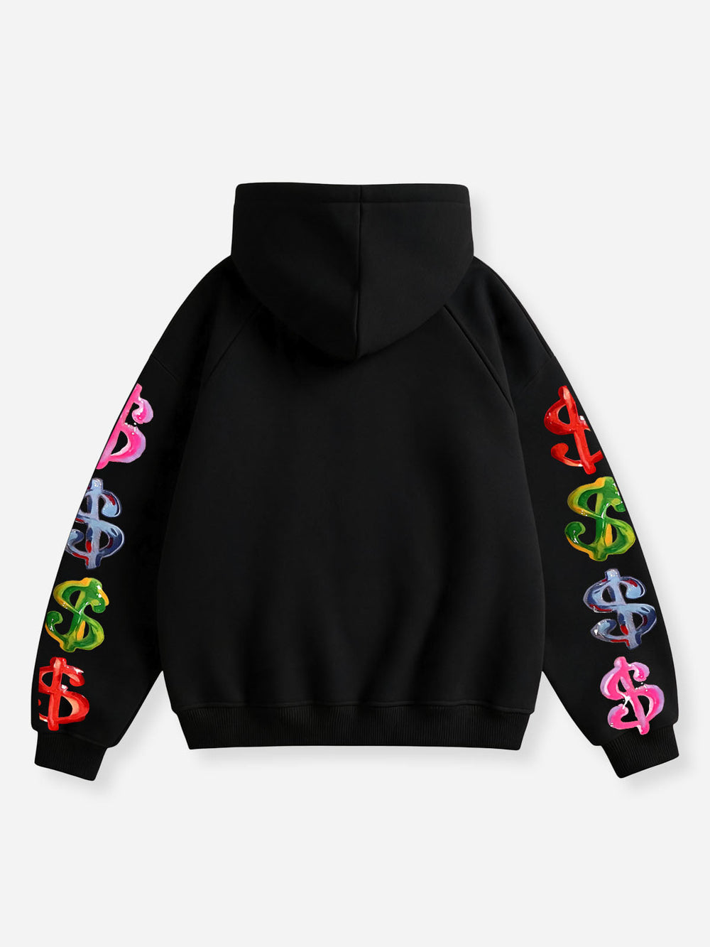 Da Vinci Dolar Siyah Unisex Fermuarlı Sweatshirt