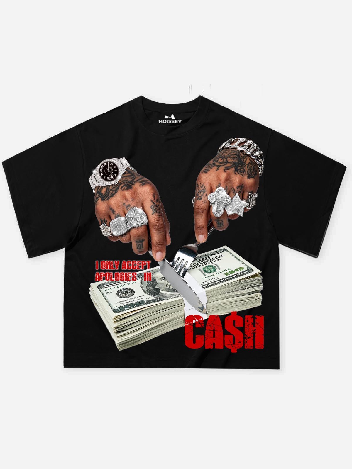 Cash Apology Siyah Unisex Tişört