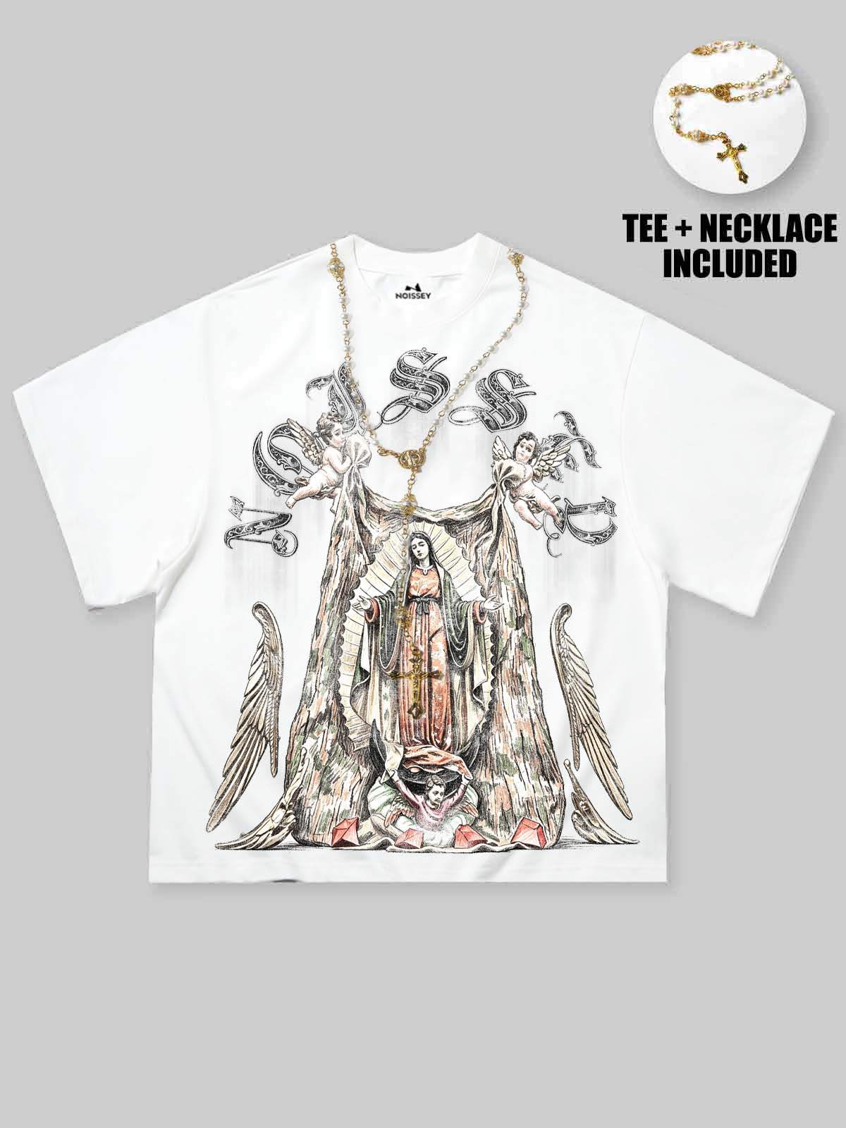Virgin Mary & Cherubs Beyaz Unisex Tişört