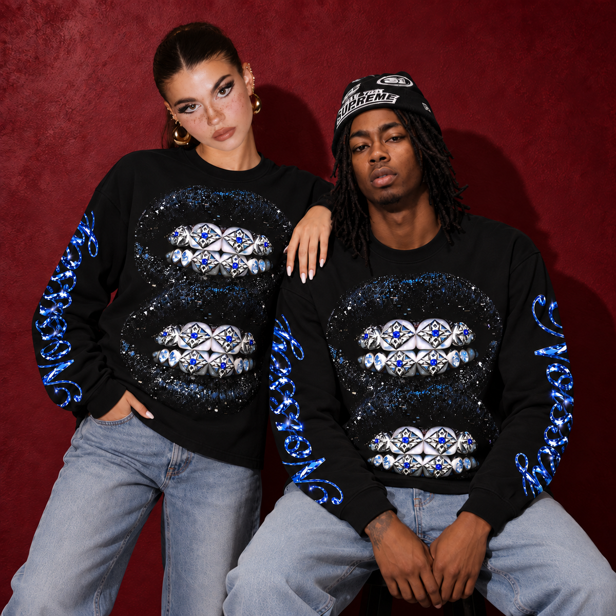 Safir Dudak Unisex Uzun Kollu Tişört