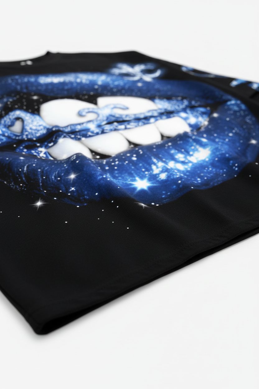 Fleur-de-Lis Blue Diamond Siyah Unisex Uzun Kollu Tişört