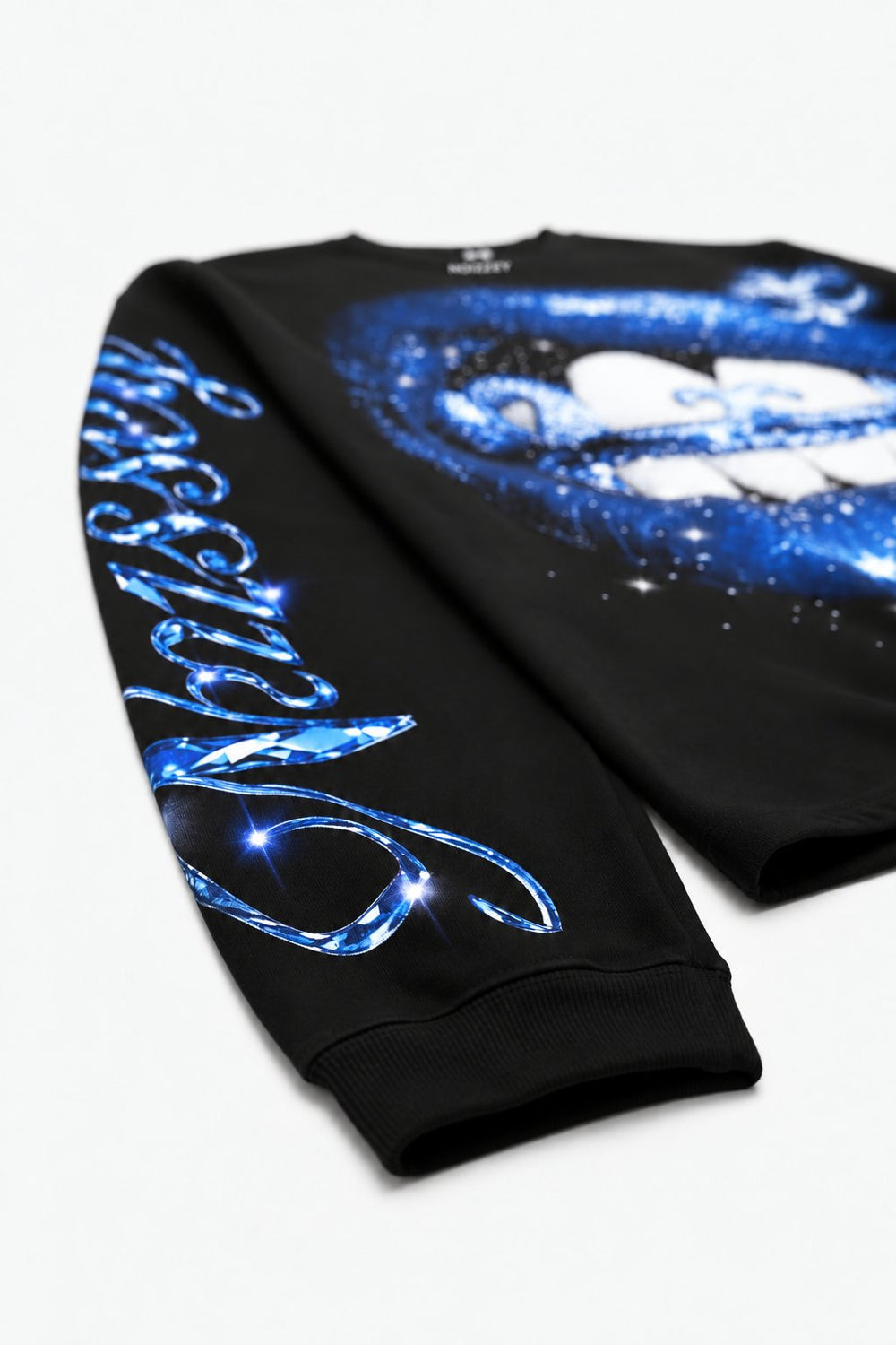 Fleur-de-Lis Blue Diamond Siyah Unisex Uzun Kollu Tişört