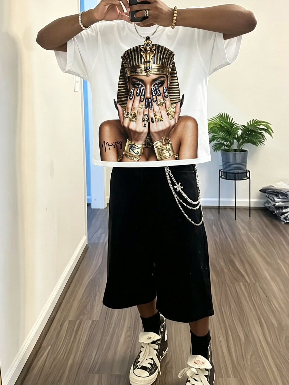 Firavun ve Kleopatra Beyaz Unisex Tişört
