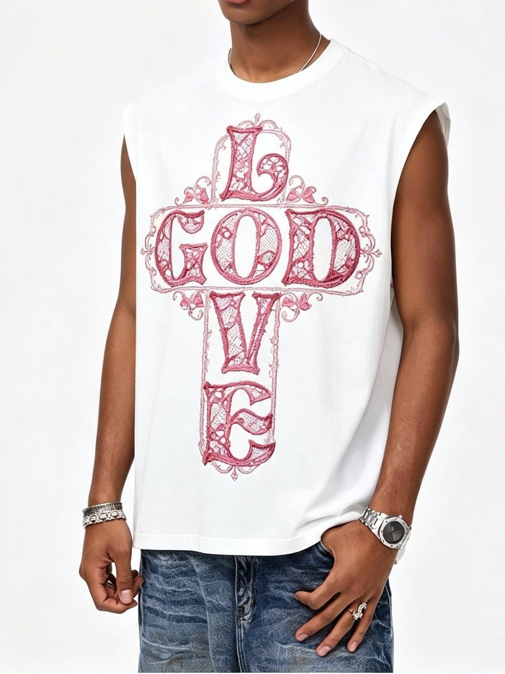 GOD IS LOVE Beyaz Unisex Atlet