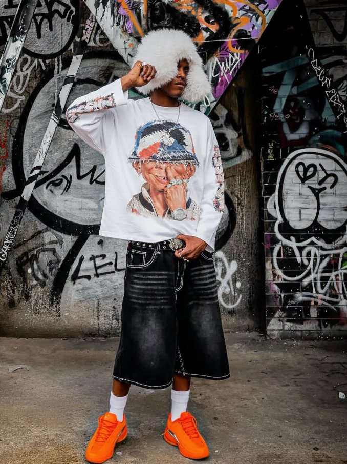 Bad Boy Beyaz Unisex Uzun Kollu Tişört
