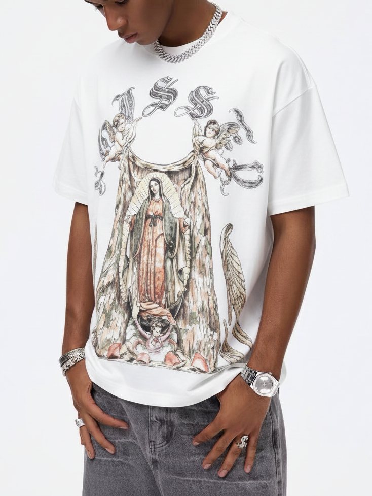 Virgin Mary & Cherubs Beyaz Unisex Tişört