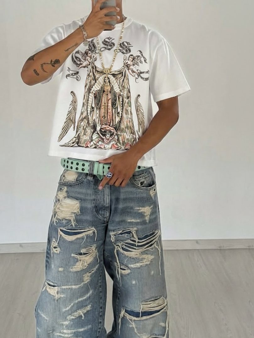 Virgin Mary & Cherubs Beyaz Unisex Tişört