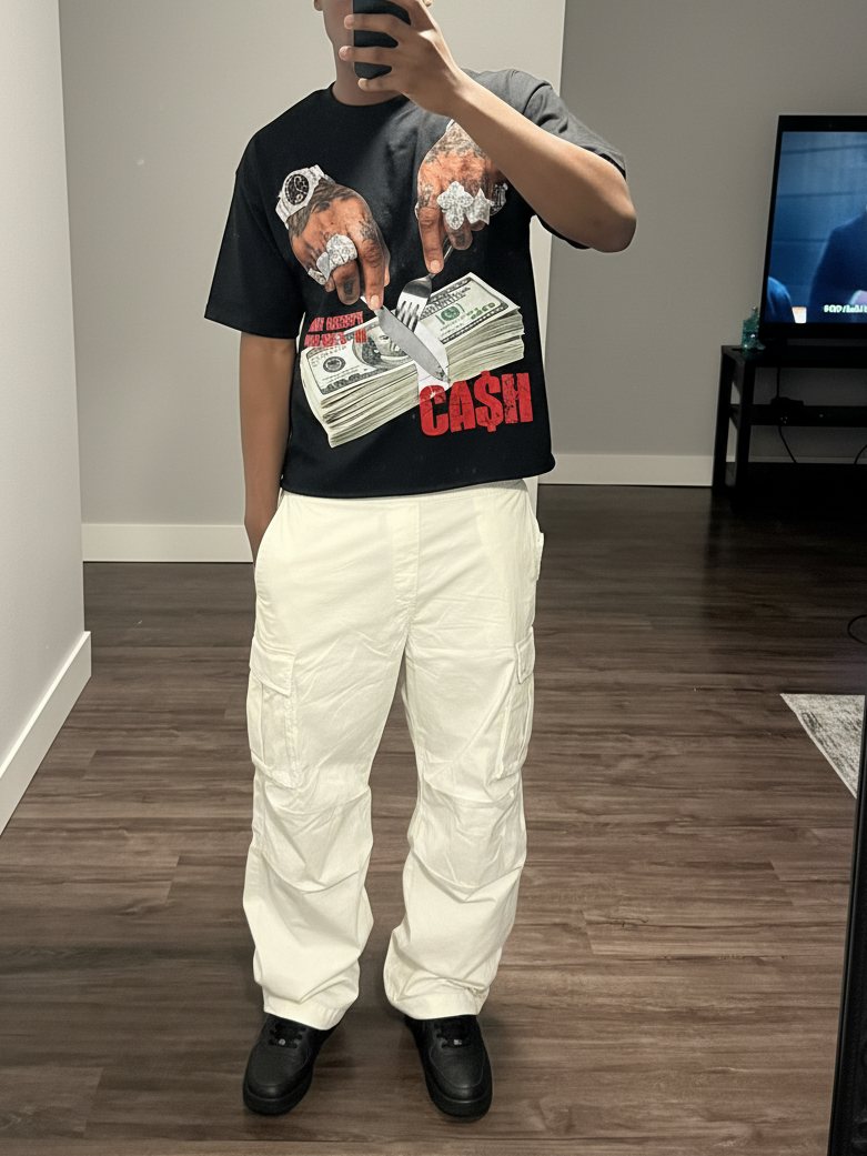 Cash Apology Siyah Unisex Tişört