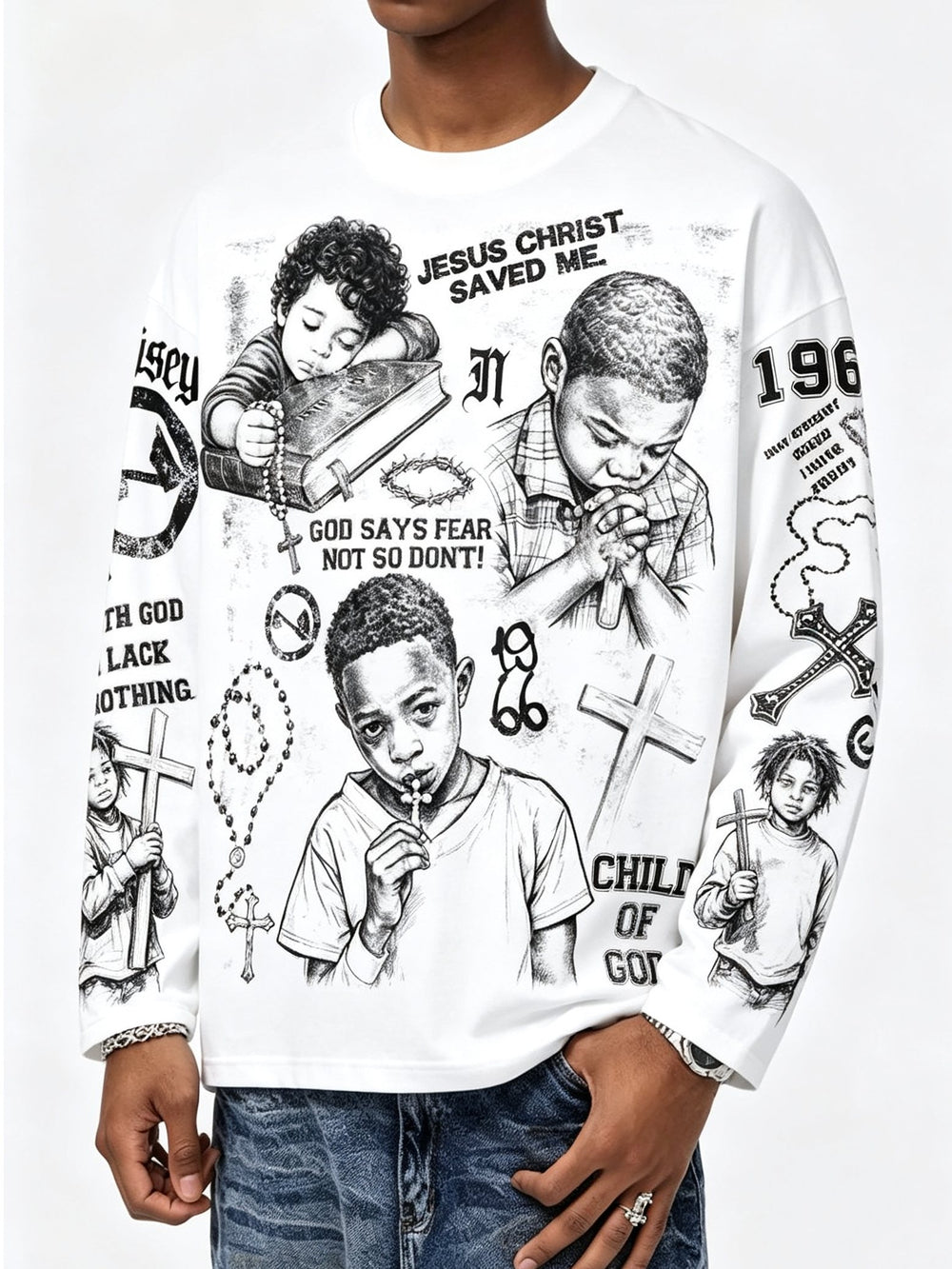 Child of God Beyaz Unisex Uzun Kollu Tişört