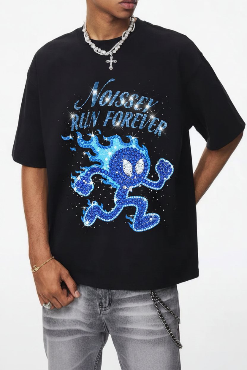 RUN FOREVER Siyah Unisex Tişört