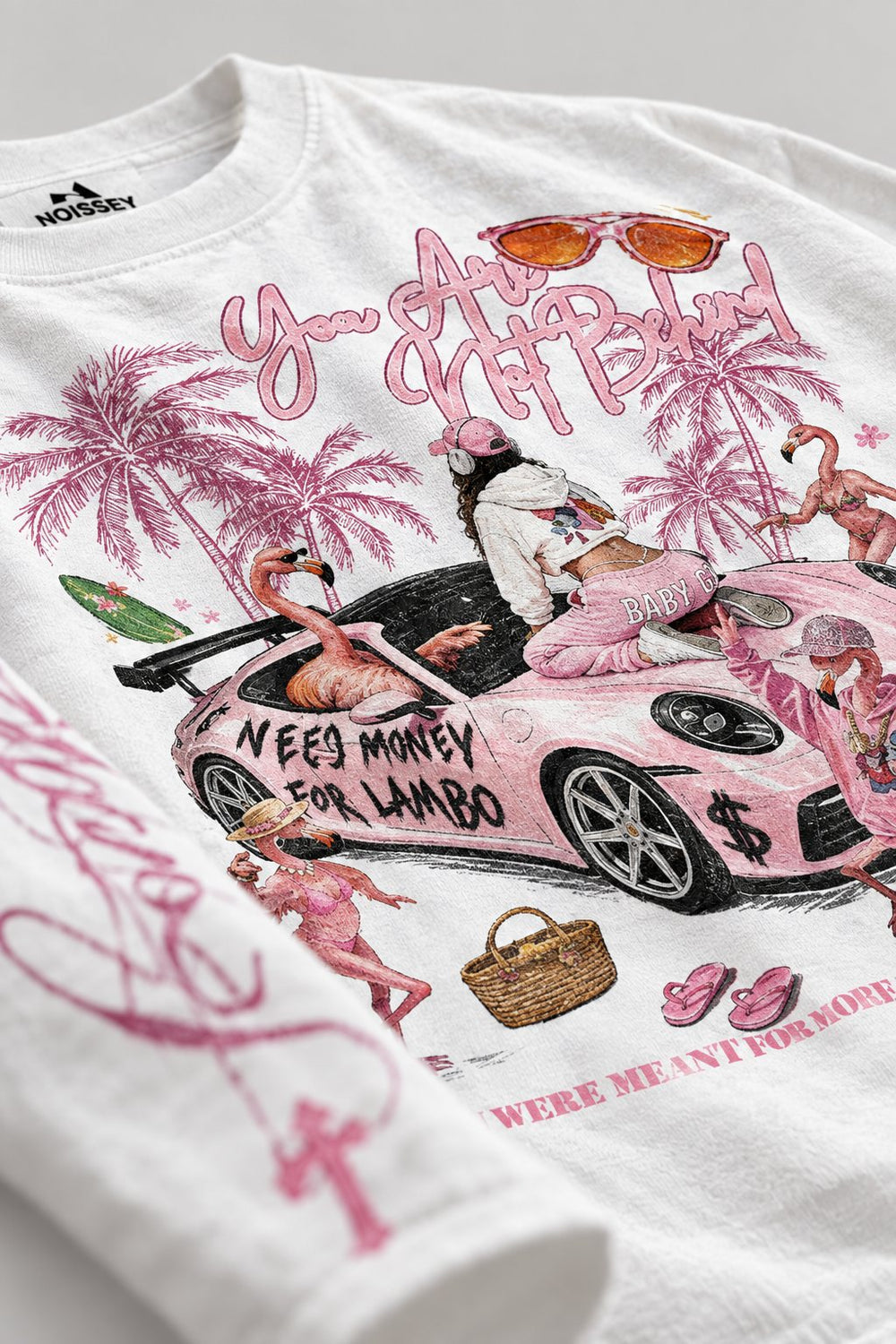 Flamingo Beyaz Uzun Kollu Tişört