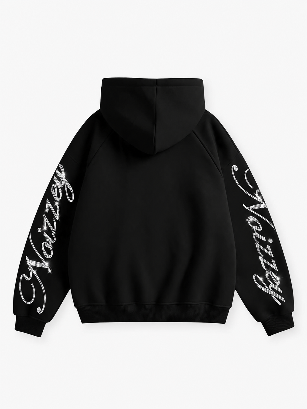 Metalik Grillz Siyah Unisex Fermuarlı Sweatshirt